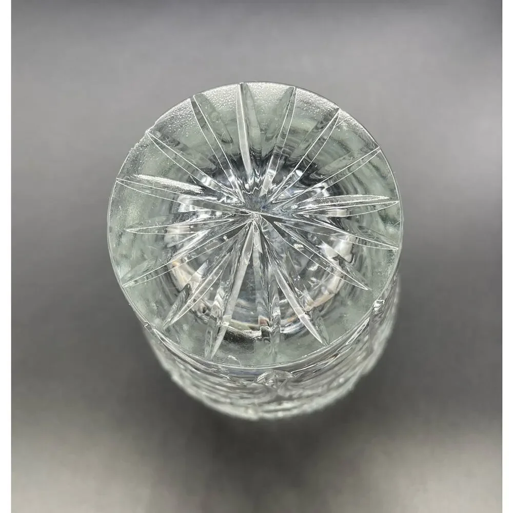 Vintage Crystal Heavy Thick Cut Glass Flower Vase 7.5